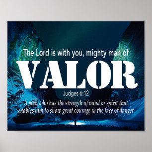 Domare 6:12 VALOR Mighty Man Christian Poster