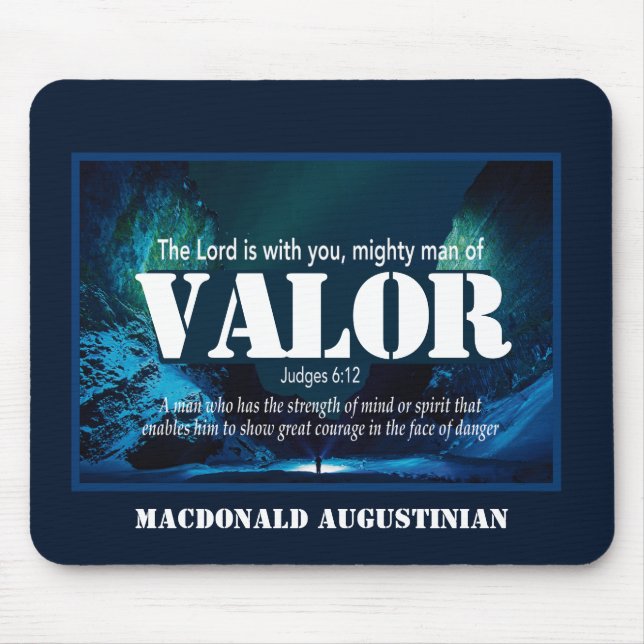Domare 6:12 VALOR Mighty Man Personlig Musmatta (Framsidan)