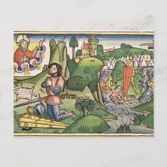 Domare 6 36 Gideon placerar ut ull från " Vykort (Framsida)