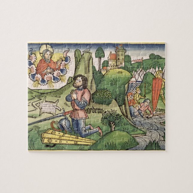 Domare 6 36 Gideon sätter ut ullen, från ', Pussel (Horisontell)