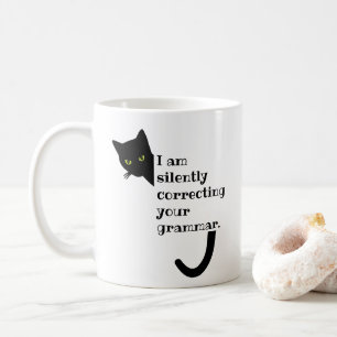 Domare Cat rättar tyst ditt Grammar Kaffemugg