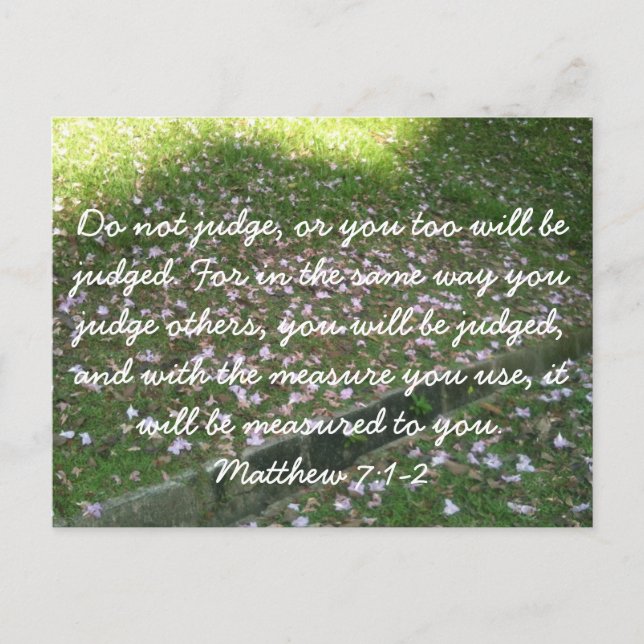 Domare ej - kristet vykort (Framsida)