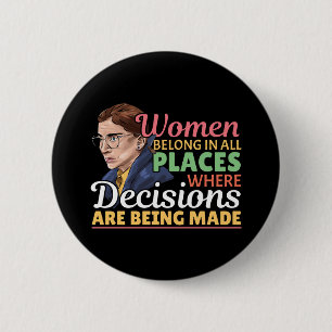 Domare för Ruth Bader Ginsburg Feminist Lawyer Knapp