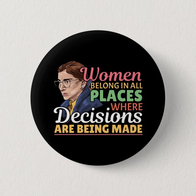 Domare för Ruth Bader Ginsburg Feminist Lawyer Knapp (Framsida)