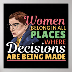 Domare för Ruth Bader Ginsburg Feminist Lawyer Poster