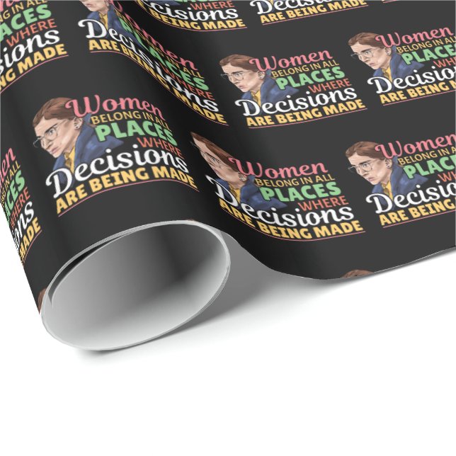Domare för Ruth Bader Ginsburg Feminist Lawyer Presentpapper (Rullad Hörn)