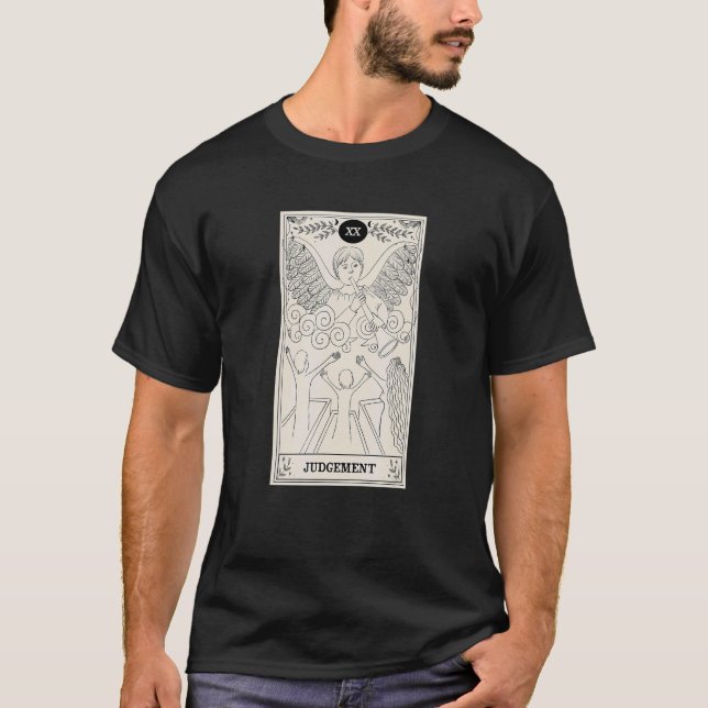 Domare för Tarot Card Occult Tro Divination Mag T Shirt (Framsida)
