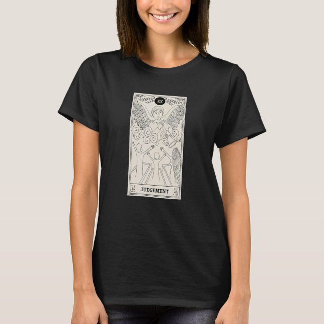 Domare för Tarot Card Occult Tro Divination Mag T Shirt (Framsida)