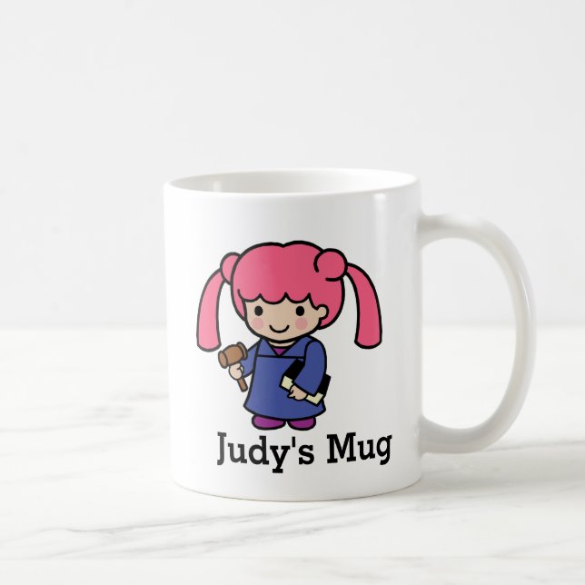 Domare Girl med bok och gavel Kaffemugg (Höger)