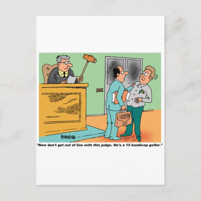 Domare Holds Long Handled Gavel Vykort (Framsida)