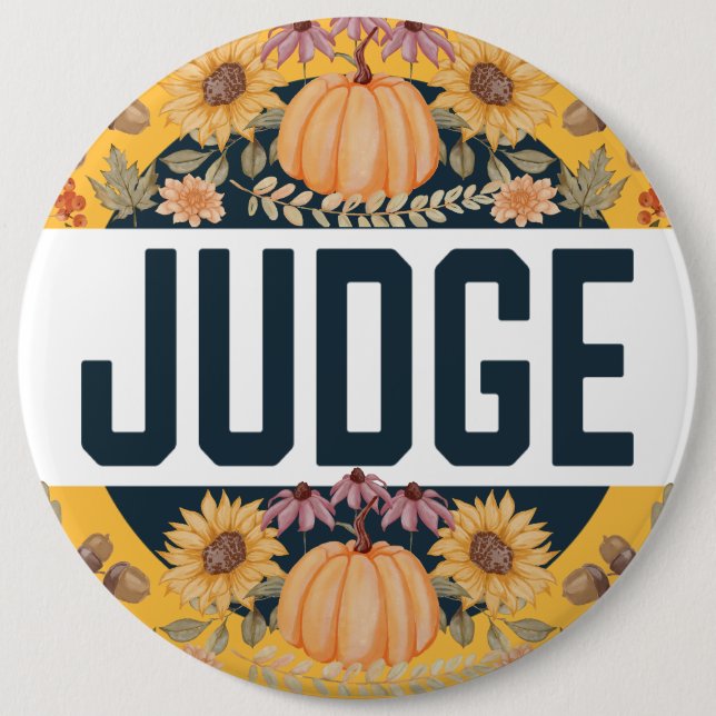 Domare i Harvest Fall Autumn Halloween Tävling Knapp (Framsida)