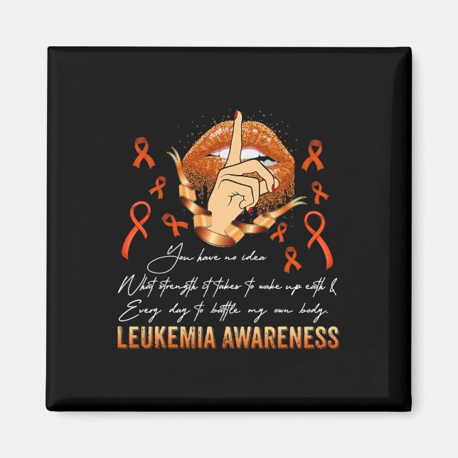 Domare Me Leukemia Awareness Warrior Orange Ribbon Magnet (Framsidan)