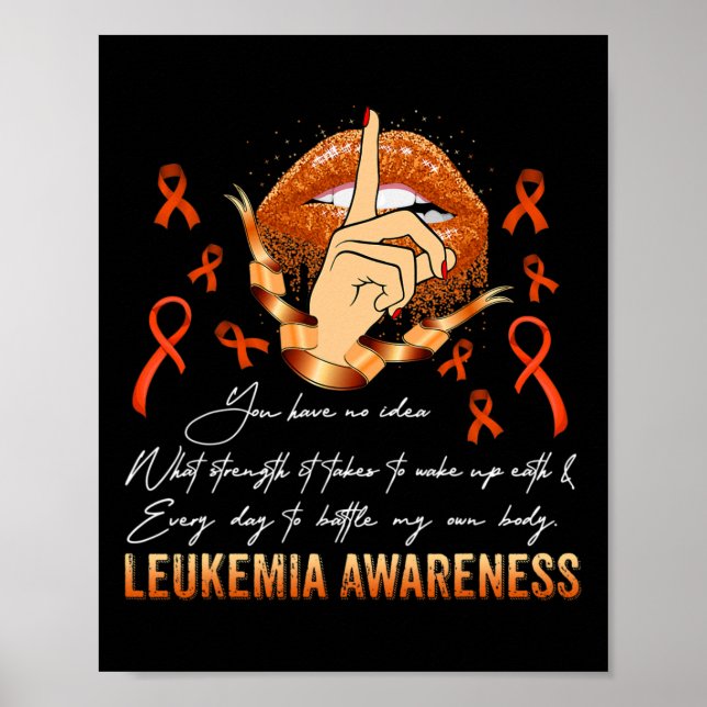 Domare Me Leukemia Awareness Warrior Orange Ribbon Poster (Framsidan)