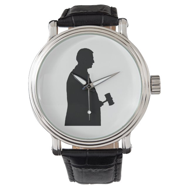 Domare med Gavel Silhouette Armbandsur (Framsida)