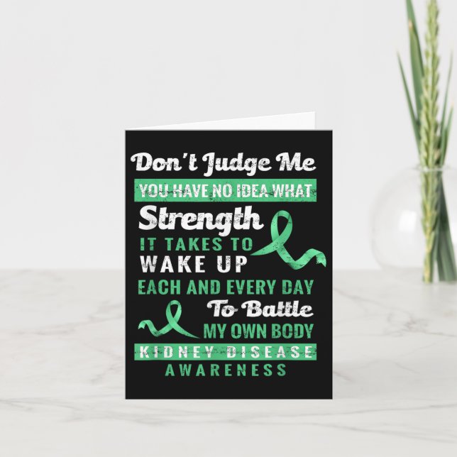 Domare mig Kidney Disease Awareness Support Kort (Framsida)