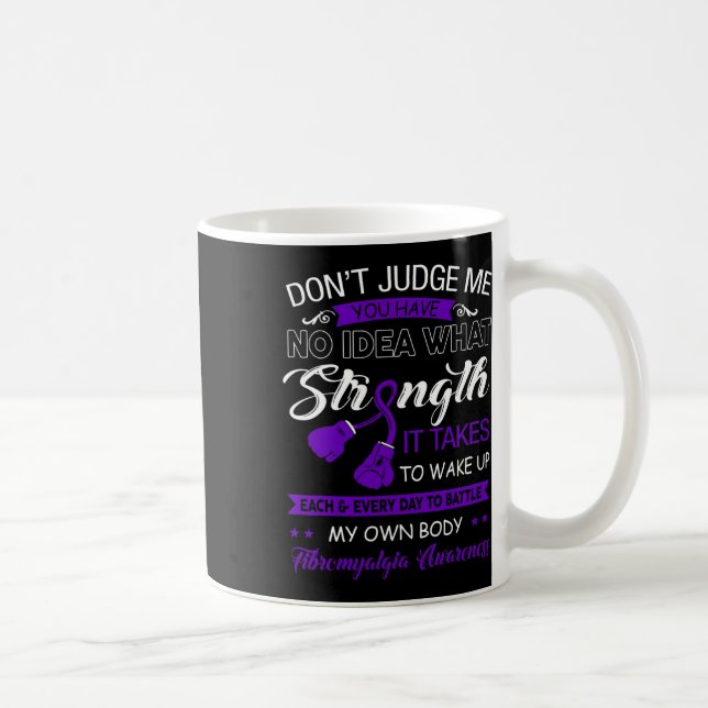 Domare mig Nej - Lila Ribbon Fibromyalgia Awarenes Kaffemugg (Höger)
