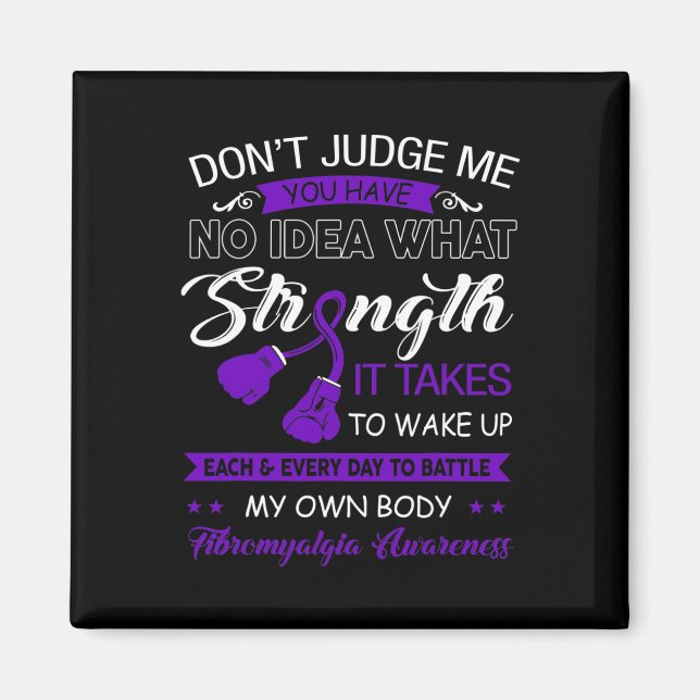 Domare mig Nej - Lila Ribbon Fibromyalgia Awarenes Magnet (Framsidan)