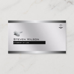 Domare vid Law White and Steel Legal Hammer Visitkort
