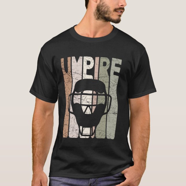 Domare Vintage Baseboll Domare Retro T Shirt (Framsida)
