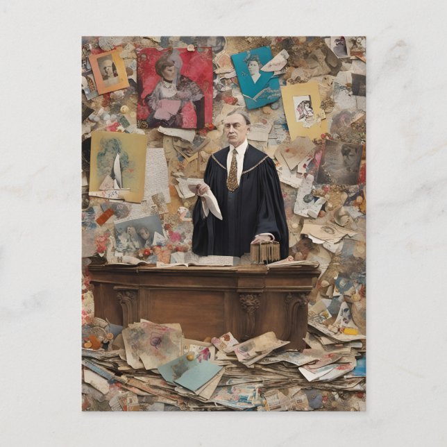 Domaren Regler på konstverk som skapats av AI Vykort (Framsida)