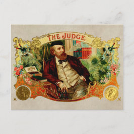 Domarens Vintage Cigar Box-etikett Vykort
