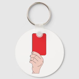 Domarevisning ett rött kort Keychain Nyckelring