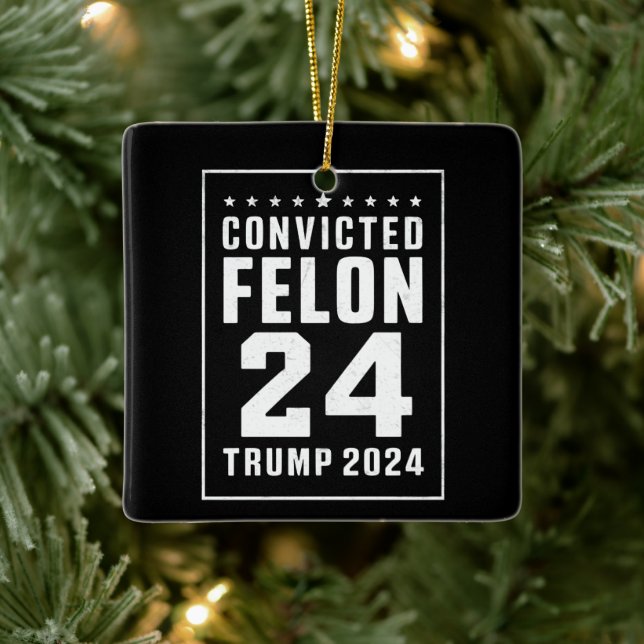 Dömd Felon 4:e Juli Trump 2024 Julgransprydnad Keramik (Träd)