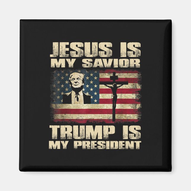Dömd Felon Jesus Är Min Frälsare Trump Är Min Före Magnet (Framsidan)