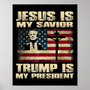 Dömd Felon Jesus Är Min Frälsare Trump Är Min Före Poster