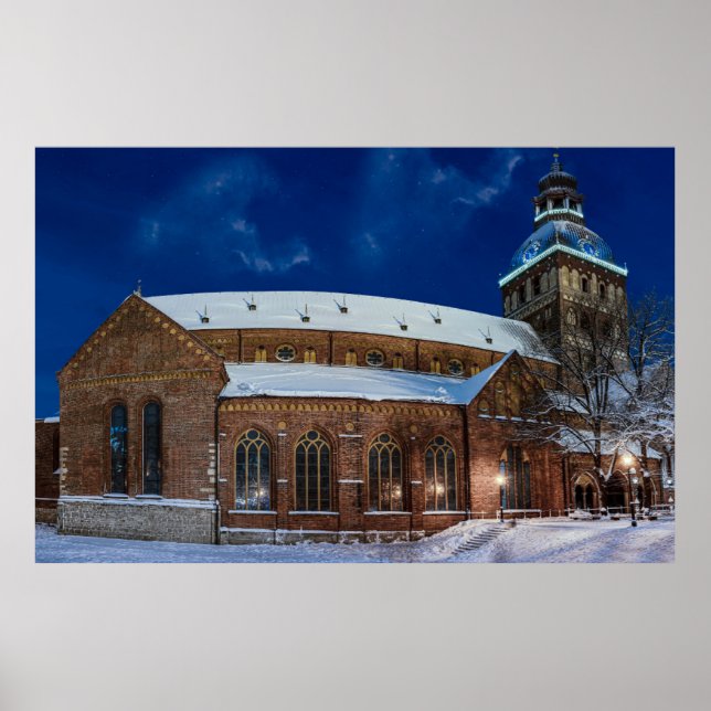 Dome cathedral on Dome square i Riga, Lettland Poster (Framsidan)