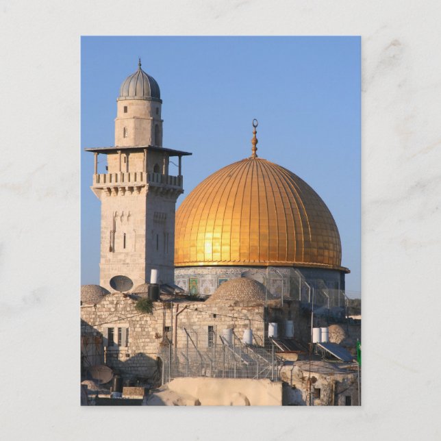 Dome of the Sten , Al Aqsa at Sunset, Jerusalem Vykort (Framsida)