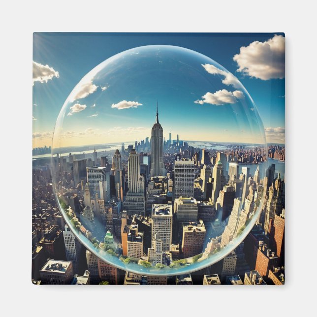 Dome Over Manhattan Year 2035 Magnet (Framsidan)