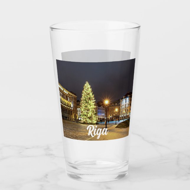 Dome Square med Julgran i Riga Glaskopp (Framsida)