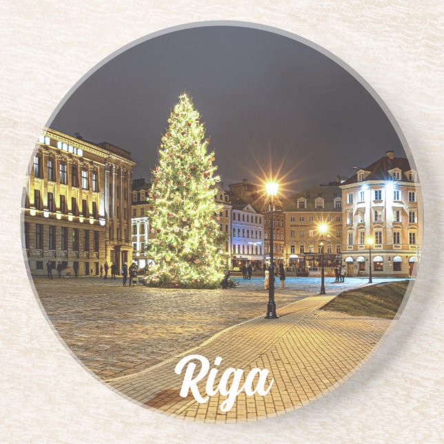 Dome Square med Julgran i Riga Underlägg (Framsidan)
