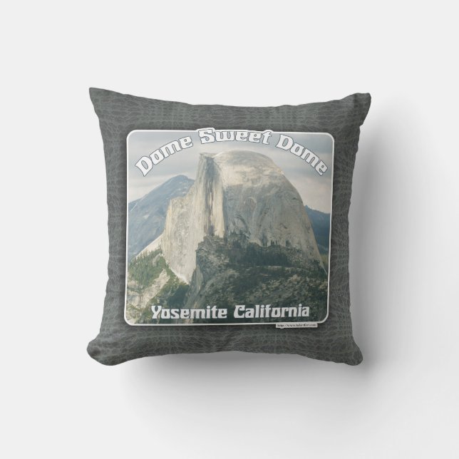 Dome Sweet halv Dome Yosemite Slogan Kudde (Framsida)