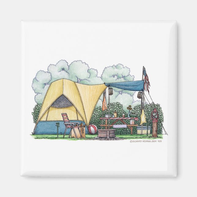 Dome Tält Camper Camping Magnets Magnet (Framsidan)