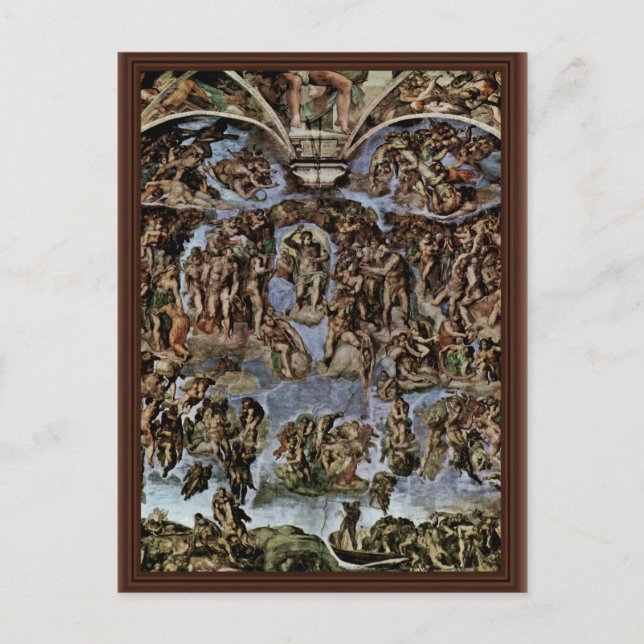 Domedagsfresken på altarmuren i Sistinska kapellet Vykort (Framsida)