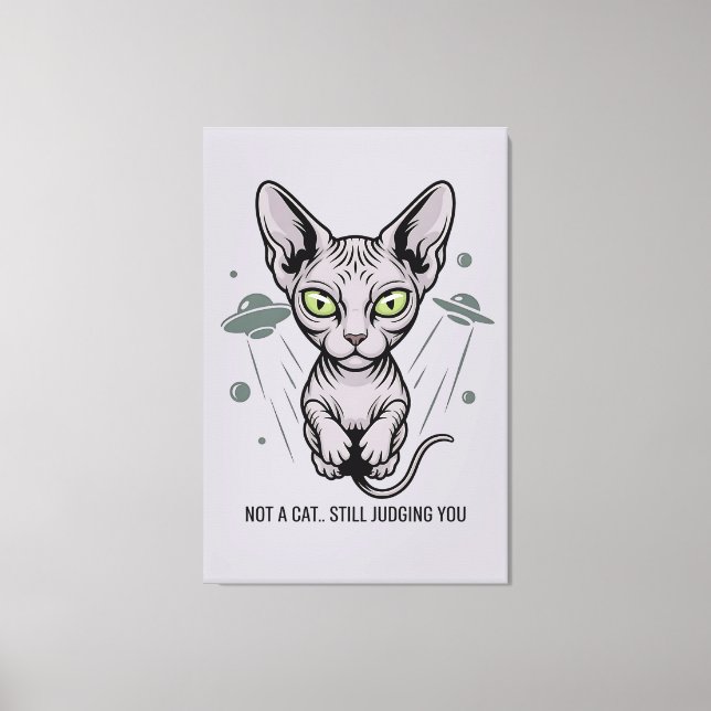 Domedollik Sphynx Katt i Rymd Konst Canvastryck (Framsida)
