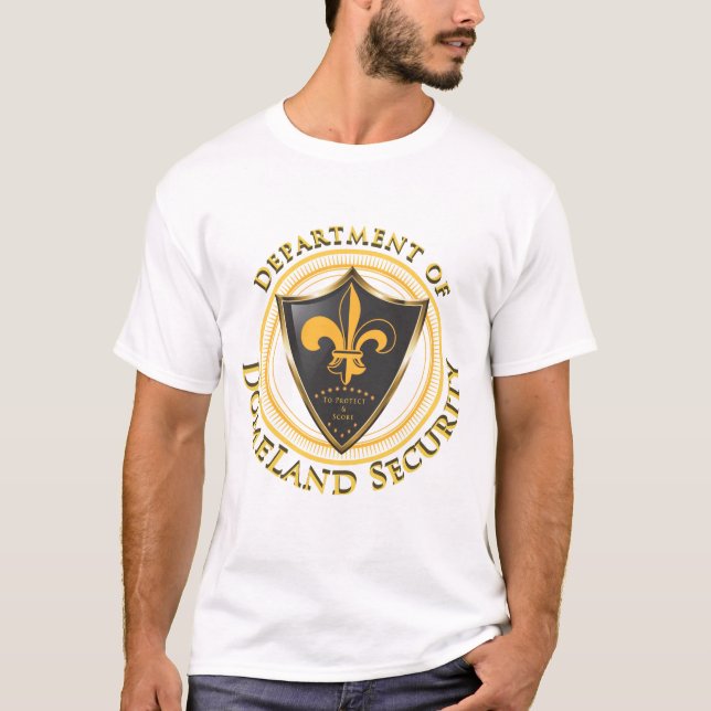 Domeland säkerhetssvart & guld- fläktt-skjorta tee (Framsida)