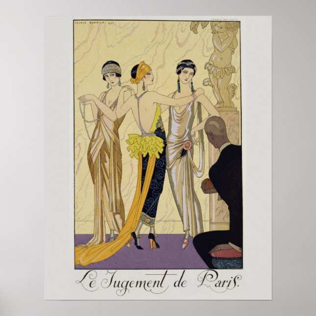 Domen i Paris, 1920-30 (pochoir print) Poster (Framsidan)