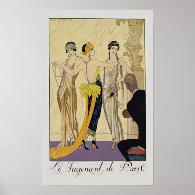 Domen i Paris, 1920-30 (pochoir print) Poster (Framsidan)