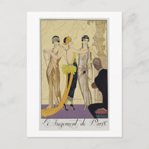 Domen i Paris, 1920-30 (pochoir print) Vykort