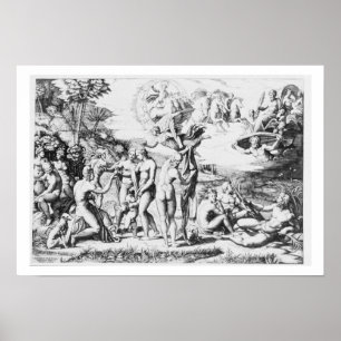 Domen i Paris, efter Raphael (engrave) Poster