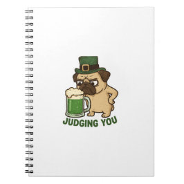 Dömer Dig Mops St.Patrick's Day Anteckningsbok