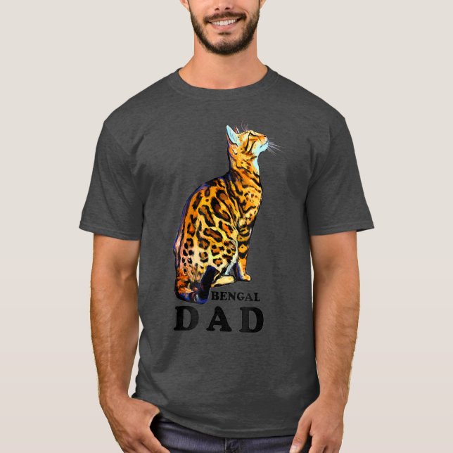 Domestic Bengal Cat Pappa T Shirt (Framsida)