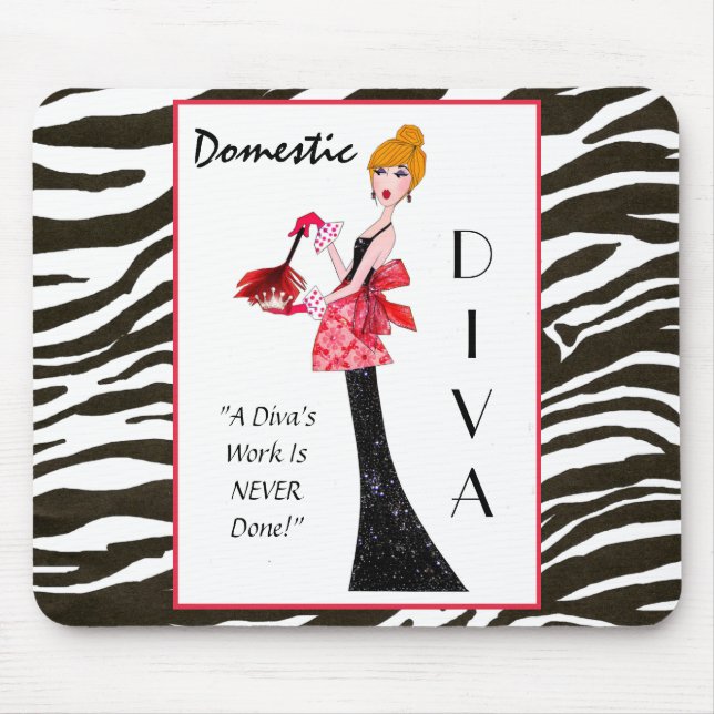 "Domestic Diva" - Ett Divas arbete är aldrig gjort Musmatta (Framsidan)