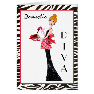 "Domestic Diva" Hälsningskort