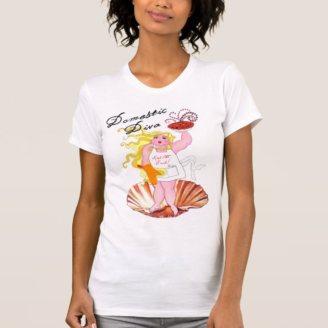 "Domestic Diva" - Kissar Cook! T-Shirt (Framsida)