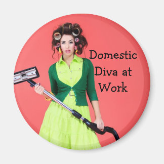Domestic Diva på Work Bild Magnet