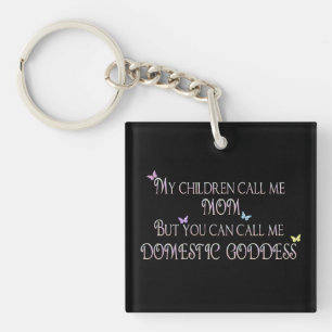 Domestic Goddess Dubbla-Sided Keychain